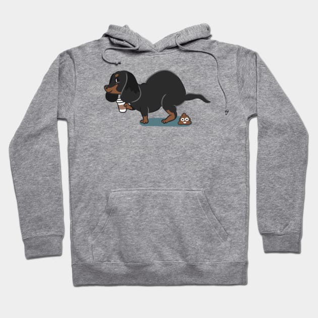 Coffee makes me poop Dachshund Hoodie by huebucket